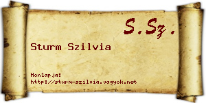 Sturm Szilvia névjegykártya